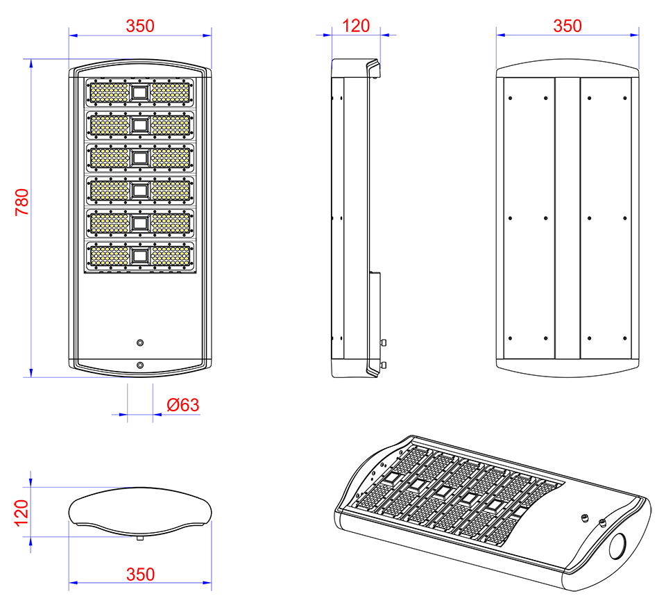 đèn đường LED 300w, đèn cao áp LED 300W
